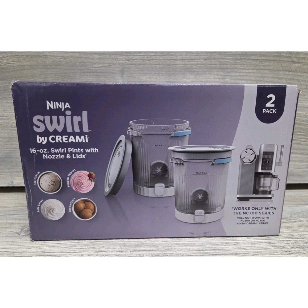 Ninja - Swirl by CREAMi Pints and Lids, 2 Pack - Grey Lids Eshelf